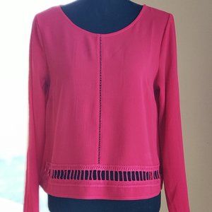 LUSH Fuchsia Long Sleeve Blouse Sz S